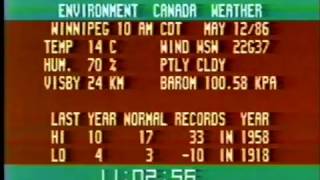 Winnipeg - Environment Canada Weather channel (May 12, 1986)