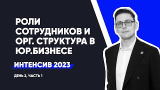 Роли сотрудников и орг. структура в юридическом бизнесе | Интенсив - день 2, ч.1 | сентябрь 2023