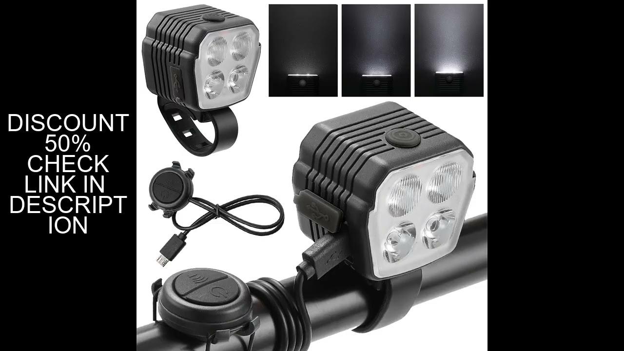 LED Bike Front Light Bicycle Light USB Charging with Horn Cycling Safety Flashlight 2 In 1 7 Bike Li
