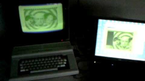 Tandy color computer II and my laptop with XROAR (emulator) doing the impossible