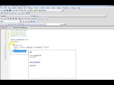 Find radius of sphere/programming fondamental/c++/usin code block