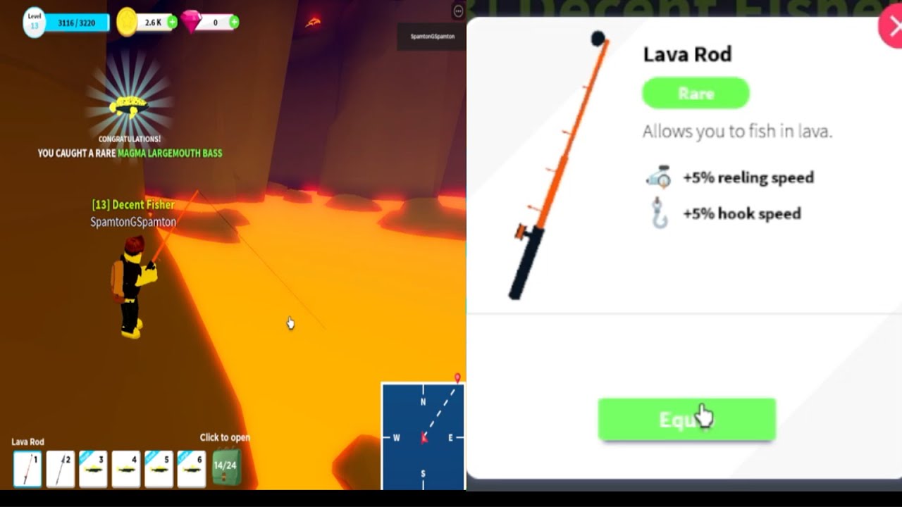 Getting The Elusive Lava Rod! Roblox Fishing Simulator YouTube