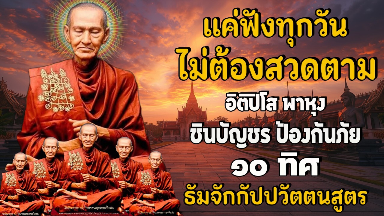 อิติปิโส พาหุง ชินบัญชร ป้องกันภัย ๑๐ ทิศ 🙏 มหาเมตตาใหญ่ ยอดพระกัณฑ์ไตรปิฎก ธัมจักกัปปวัตตนสูตร สาธุ