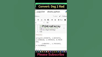 PYTHON  CONVERT  DEGREE INTO RADIAN #trigonometry  #array #coding #pythontricks #youtubeshorts