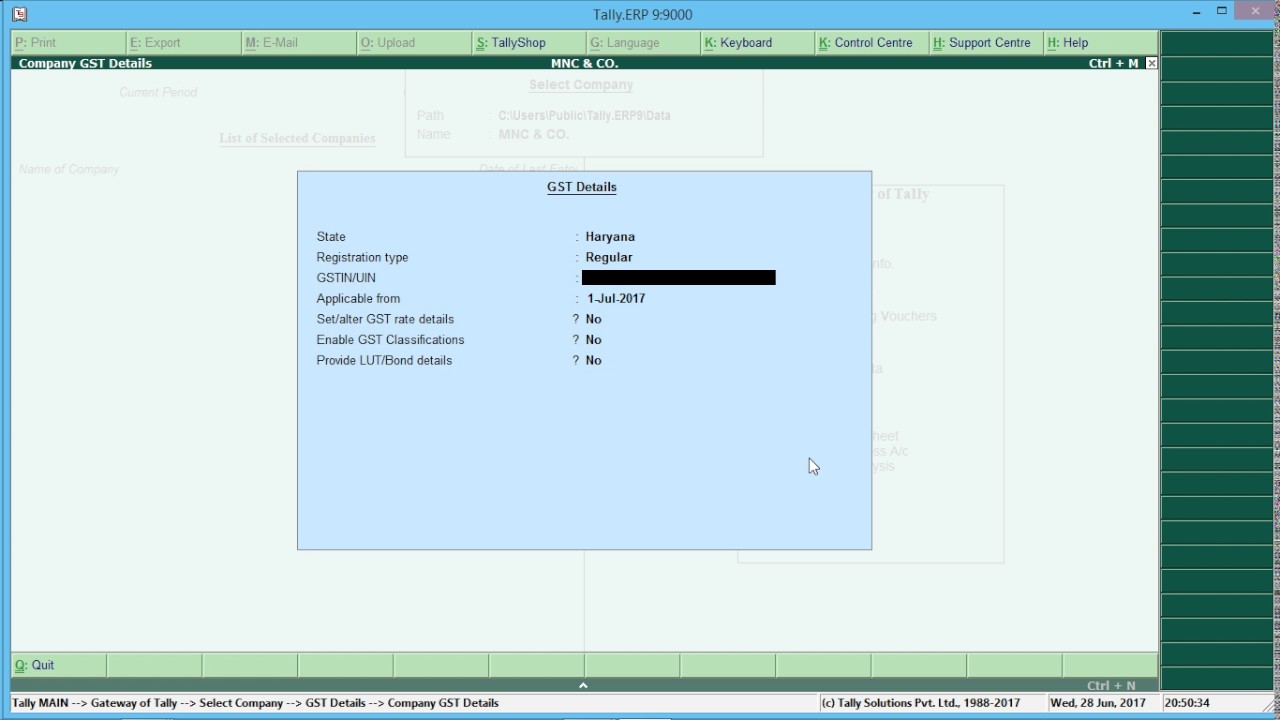 Implementation of gst how to update masters in tally for gst gst
