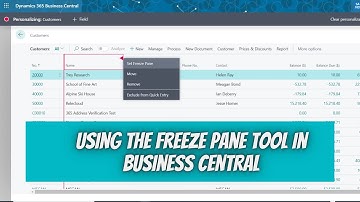 How to Use the Freeze Pane Tool in Business Central