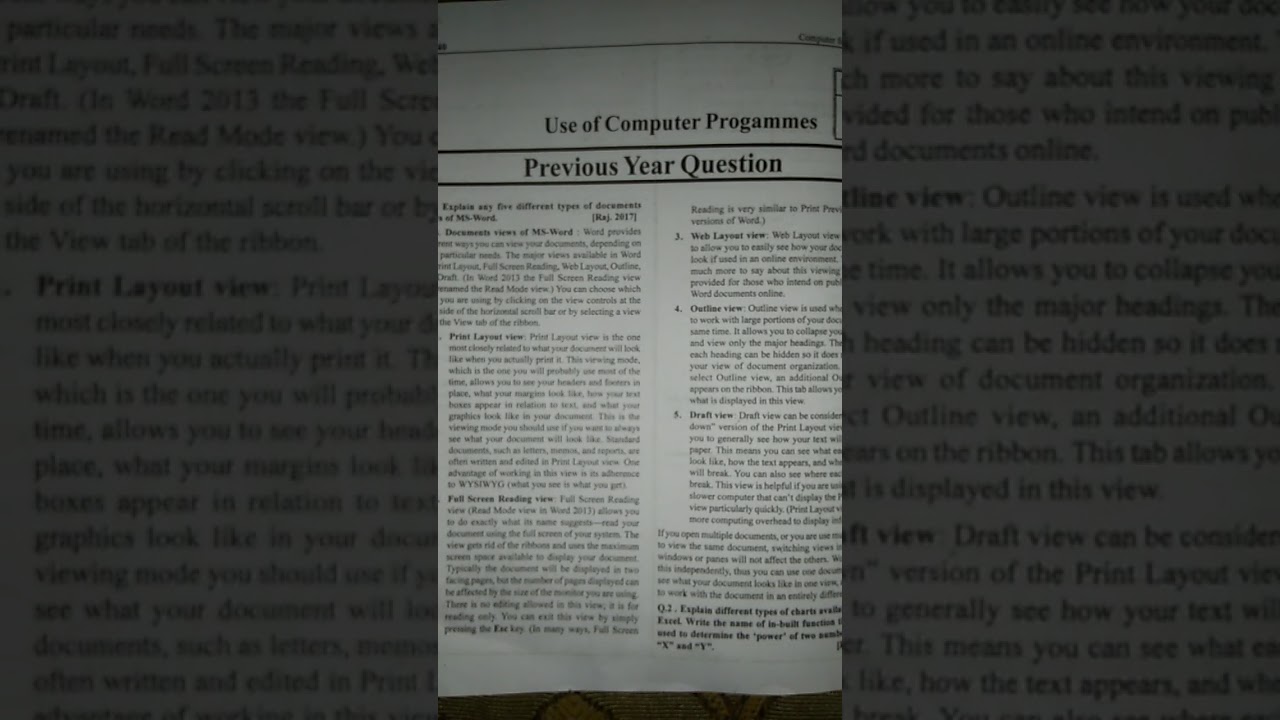 Computer for chemistry( केमिस्ट्री) 2018 मॉडल पेपर