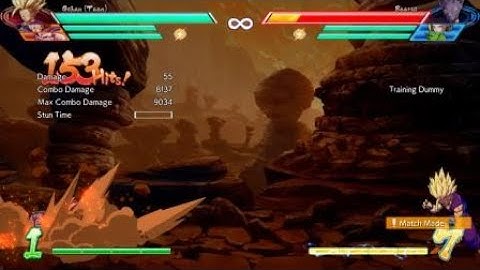 DBFZ t. Gohan 8.1k solo combo no sparking midscreen