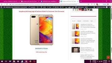 Symphony i65 Flash File | Android 8.1 Frp Remove Lcd Fix | Care Firmware Download