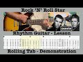 Rock 'N' Roll Star - Rhythm Guitar - Bonehead - Lesson - Oasis - Rolling Tab - Demonstration - Cover