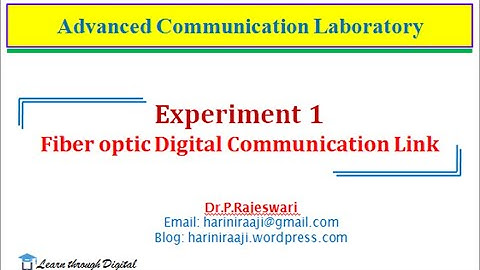 Experiment 1b : Fiber optic Digital Communication Link