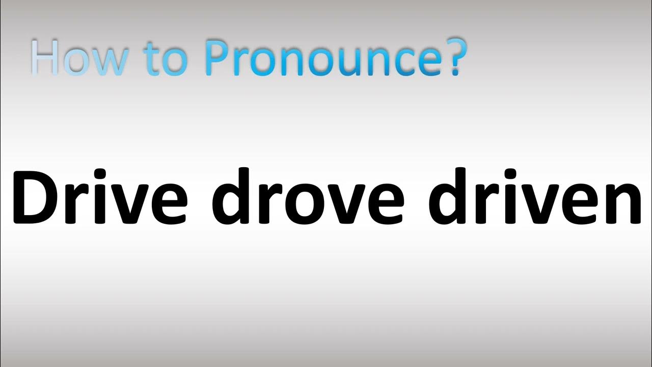 How To Pronounce Drive Drove Driven Irregular Verb YouTube children-in-1966-predict-what-the-year-2000-will-be-like-free-beer
