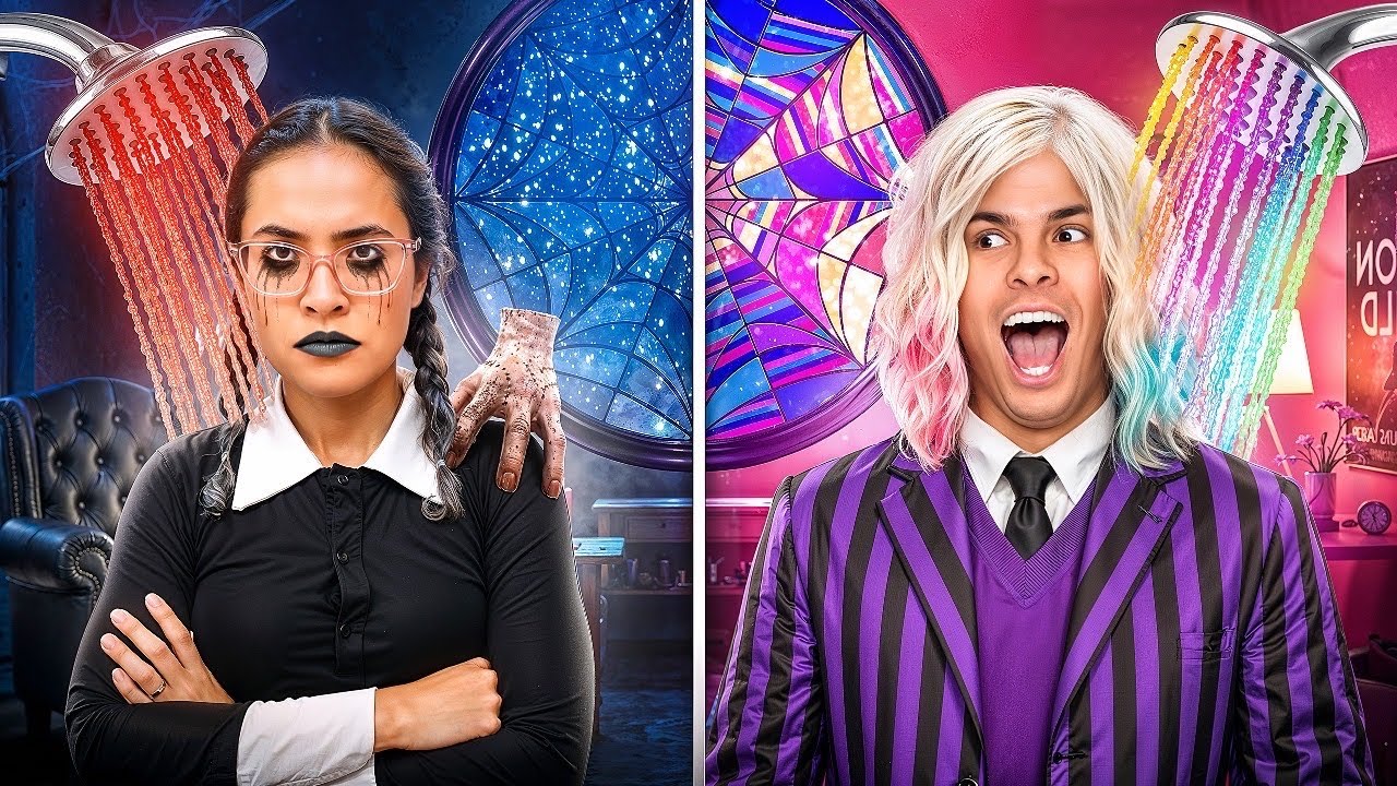24 HORAS PRESOS NO QUARTO WANDINHA ADDAMS VS  ENID!
