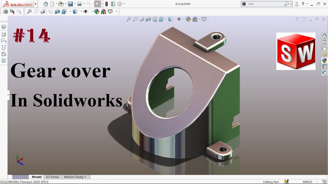SOLIDWORKS l Gear Cover design l For Beginners - YouTube