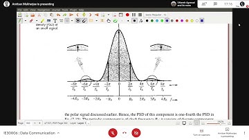 Data Communication | Lecture 11 | PSD of various Line Codes, Intersymbol Interference | 01-02-2021