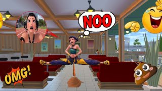 OMG! Rina Pools cafe soft💩💩‼️✅✅Most Embarrassing Restaurant Accident Ever!😂| SakuraSchoolSimulator screenshot 2