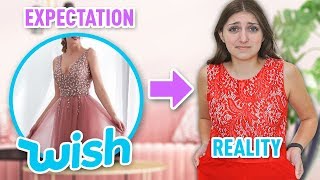 Trying on WISH Prom Dresses