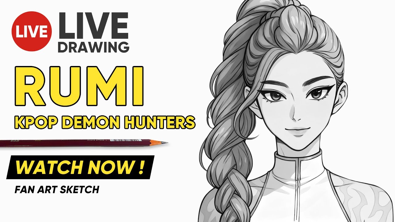 Draw Rumi How to Draw RUMI Step by Step || KPOP Demon Hunters Character Drawing ...