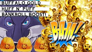 BAM!! BANKROLL BOOSTED! BONUS BIG WINS! Huff n&#39; Puff &amp; Buffalo Gold Slots! | Slot Traveler