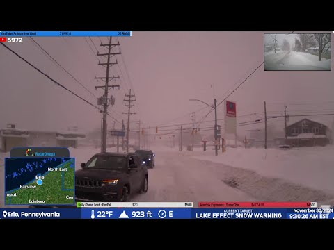 LAKE EFFECT SNOW - ERIE PA/W NY - LIVE STREAM ARCHIVE - YouTube