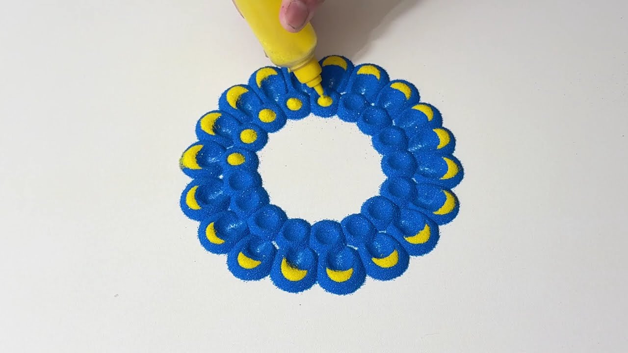 Easy & Creative Rangoli Design #rangoli #trending #shorts #reels #creative #satisfying #art #colors