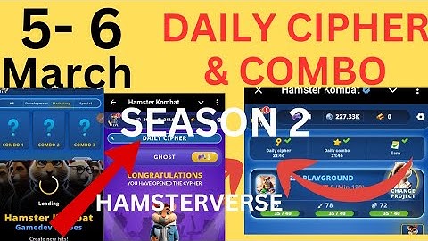 5-6 March Daily cipher & Combo of Hamster Kombat season 2 Hamsterverse GameDev Heroes