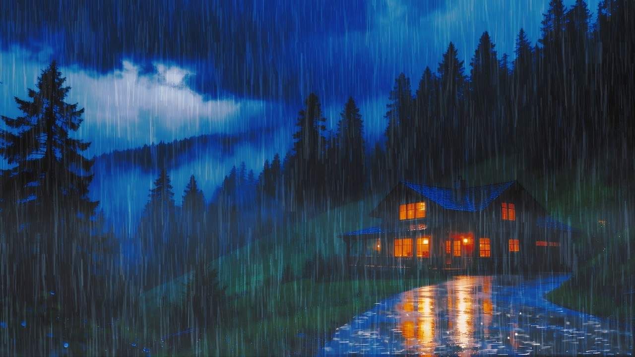 Rain Sounds for Sleeping 🌧️ Cozy Cabin in Heavy Rain at Night | Deep ...