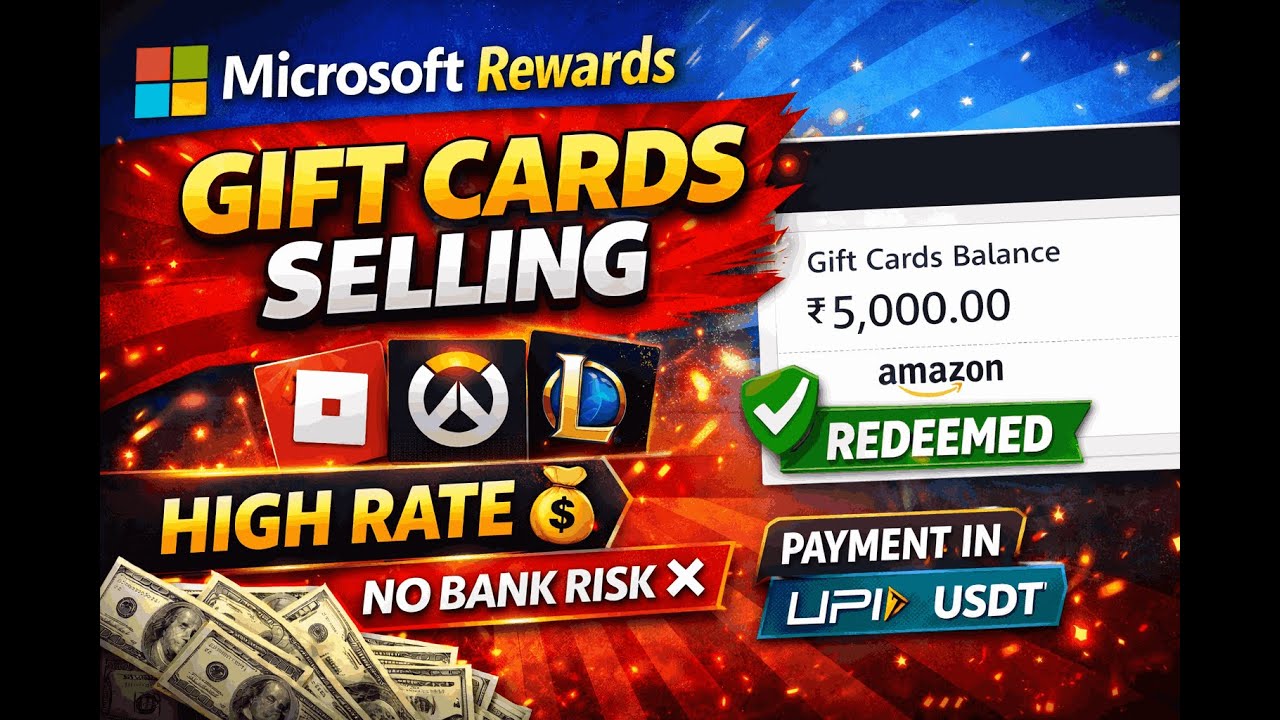 High Rate Gift Card Selling 🔥Without Bank Risk 😱 | Microsoft Rewards Codes | Amazon / UPI Payment