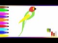 How to draw Parrot | Parrot drawing for kids | Parrot Drawing | Simple drawing with coloring