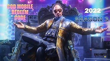 NEW CODES 100% WORKING: COD MOBILE REDEEM CODE | SEASON 3 MARCH/APRIL 2022| RADICAL RAID SNOOP DOGG