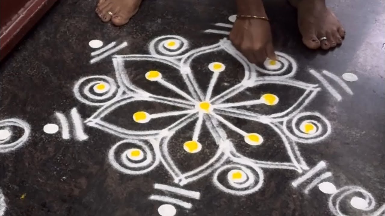 Small double line rangoli 🌺 easy beginners rangoli 🌺 Daily use kolam # ...