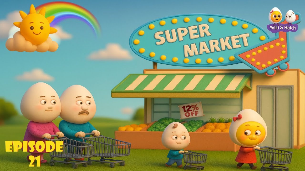Fun Day At The Super Market | EP 21 | Yolki & Hatch | Kids animation | Kids Cartoon |English Cartoon
