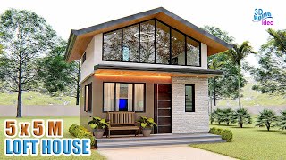 SMALL HOUSE DESIGN | 5 X 5 Meters Loft House Design | Pinoy house