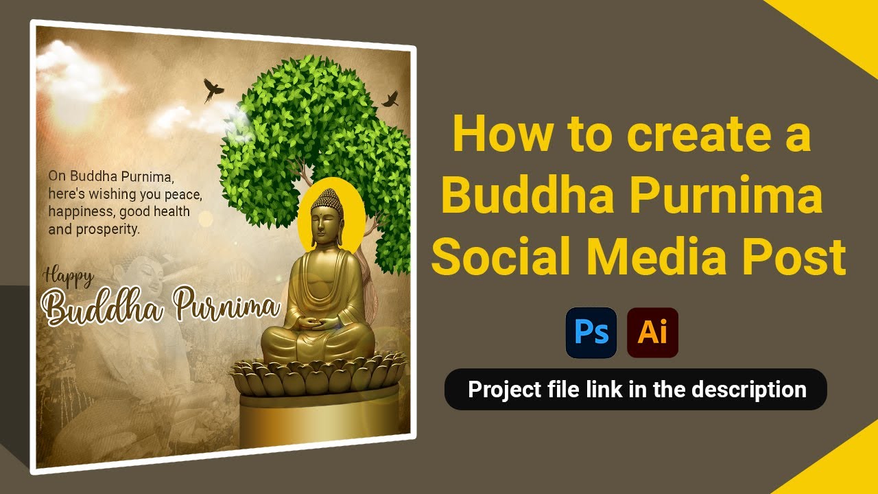 How to make Buddha Purnima Post || How to make a creative in photoshop photoshop designing