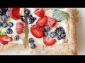 Berries cheesecake puff pastry tart