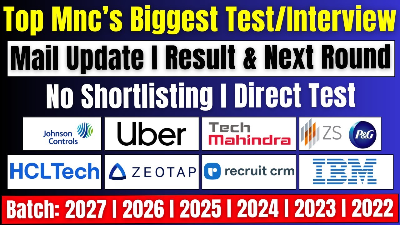 Top Mnc's Biggest Test | Interview | Result | Next Round Update | OFF ...