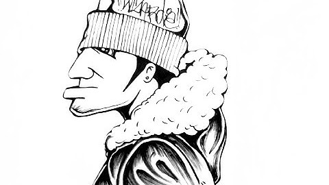 How to Draw a graffiti Character (Cool Character) by WIZARD