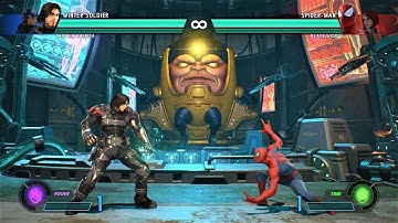 Winter Soldier & Captain America vs Spider-Man & Black Widow (Hardest AI) - Marvel vs Capcom