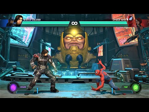 Winter Soldier & Captain America vs Spider-Man & Black Widow (Hardest AI) - Marvel vs Capcom