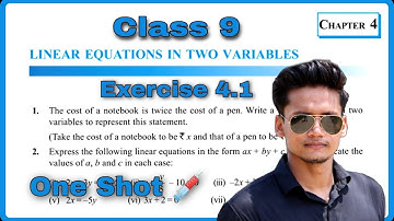 Ex 4.1 class 9 Linear Equations in two Variables Exercise 4.1 classs 9 CBSE NCERT Rajmith