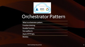 What is orchestrator pattern|Function chaining|Durable function.|Fan out/Fan In|Async HTTP Apis