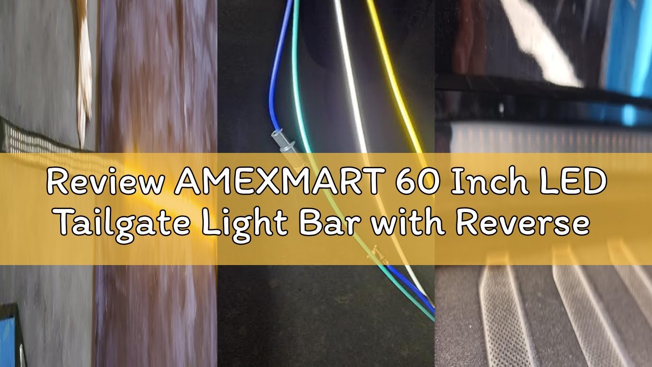 Review AMEXMART 60 Inch LED Tailgate Light Bar with Reverse & Sequential Turn Signals for Truck