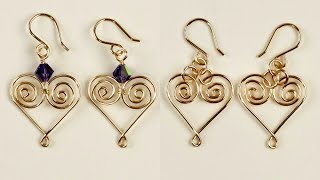 Celtic Style Spiral German Wire Earrings Tutorial