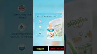 Amazon Brand - Supples Premium Baby Diaper Pants | 72 Baby Diapers | Medium | 7-12 Kg | 12 Hrs