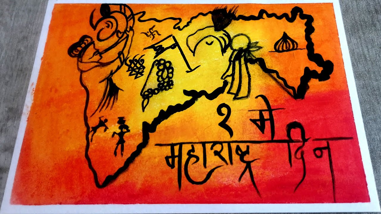 Maharashtra Day special Drawing and painting - YouTube