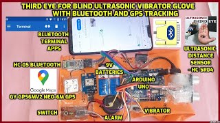 Third Eye For Blind Ultrasonic Vibrator Glove with Bluetooth and GPS Tracking screenshot 2