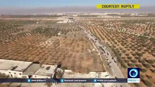 34691 Rizne Gelände Aus Press Tv Drone Shows Civilians Fleeing From Militant Held E Aleppo