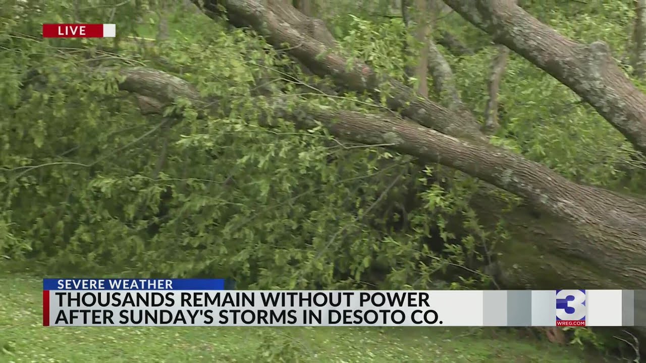 Thousands still without power after Sunday storms in DeSoto County ...