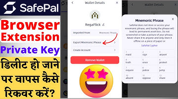 How To Recovery Mnemonic Phrase Or Private Key In SafePal Wallet Browser Extension Google Chrome |