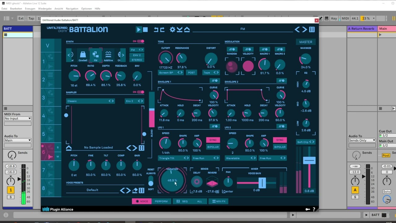 VST BATTALION unexpected behaviour: MIDI ghost?